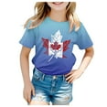 thumbnail image 1 of PMVFHDE Canada Day T-Shirt à Motif Imprimé de Feuille d'Érable Haut Musical Filles T-Shirt à Manches Courtes T-Shirt d'Été à Col Rond Coupe Décontractée Chandails de Base, 1 of 4