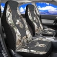 thumbnail image 2 of XYZCANDO Deer Car Front Seat Covers 2 Pcs White Camo Comfortable Car Seat Covers Front Seats Only Removable Automotive Accessories Universal Fit for Most Cars SUVs and Sedans, 2 of 7