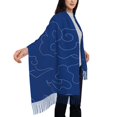 thumbnail image 4 of ZNDUO Blue Seamless Cloud Pattern Pashmina Shawls，Wraps Winter Warm Soft Scarf for Women, 4 of 8