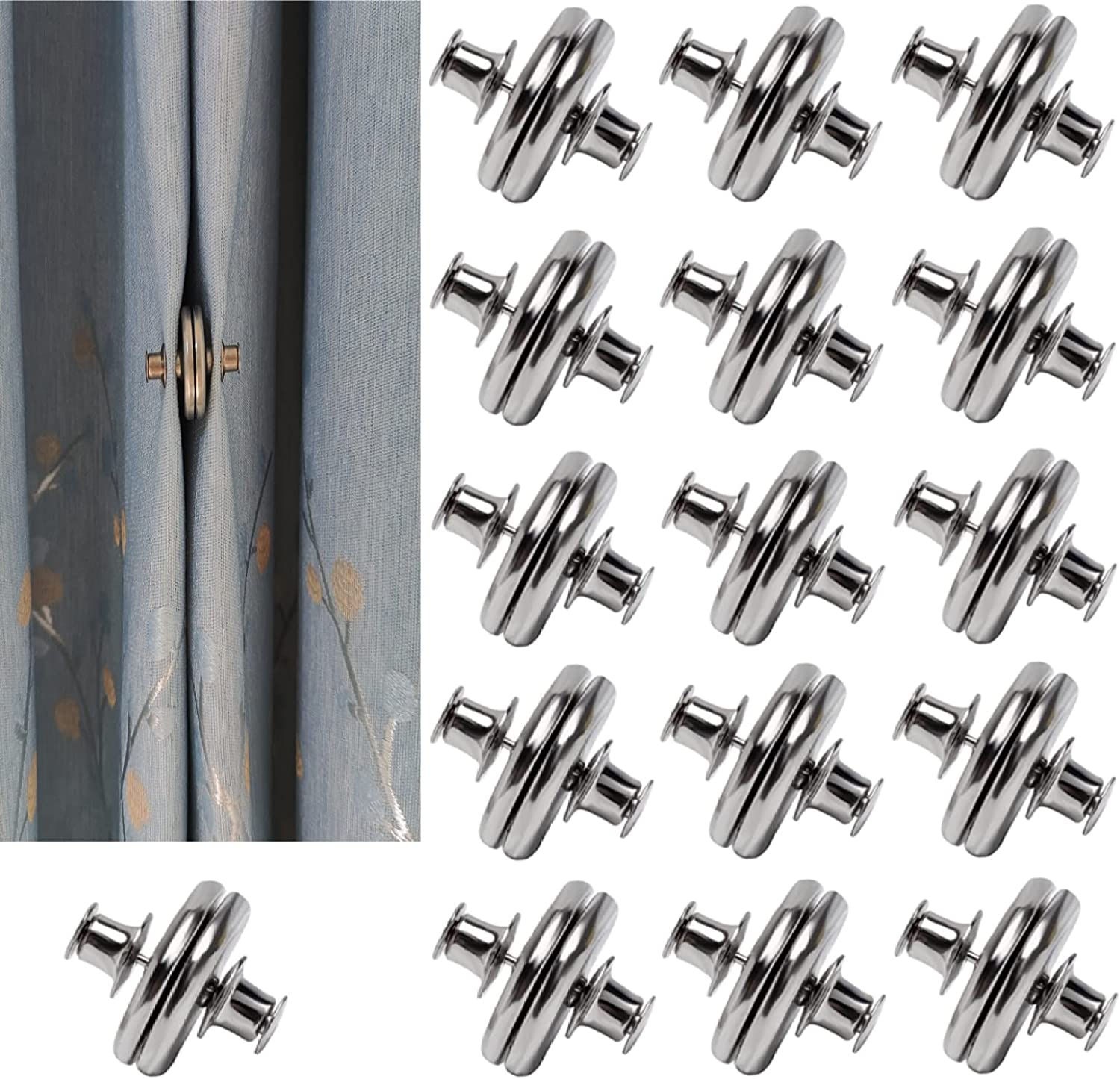 6 Pairs Curtain Magnets Closure, Magnetic Curtain Clips for Indoor Outdoor  Curtains Prevent Light Leaking, Strong Curtain Weights Magnets for Pergola