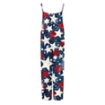 thumbnail image 4 of Cavosen Cute Overalls for Women Independence Day Plus Size Loose Linen Sleeveless Patriotic Jumpsuits High Waist Wide Leg Long Overalls with Pocket Star and Stripe Vacation Rompers, 4 of 5