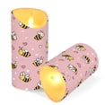 thumbnail image 2 of 2 PCS Tilted Flameless Candles Flickering LED Lights Battery Operated Candles with Remote Timers for Holiday Decor Small Heart and Bee Patterns, 2 of 7