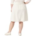 thumbnail image 4 of Unique Bargains Women's Plus Size Outfits Tie Waist Button Front Midi Denim Skirt 2X White, 4 of 6