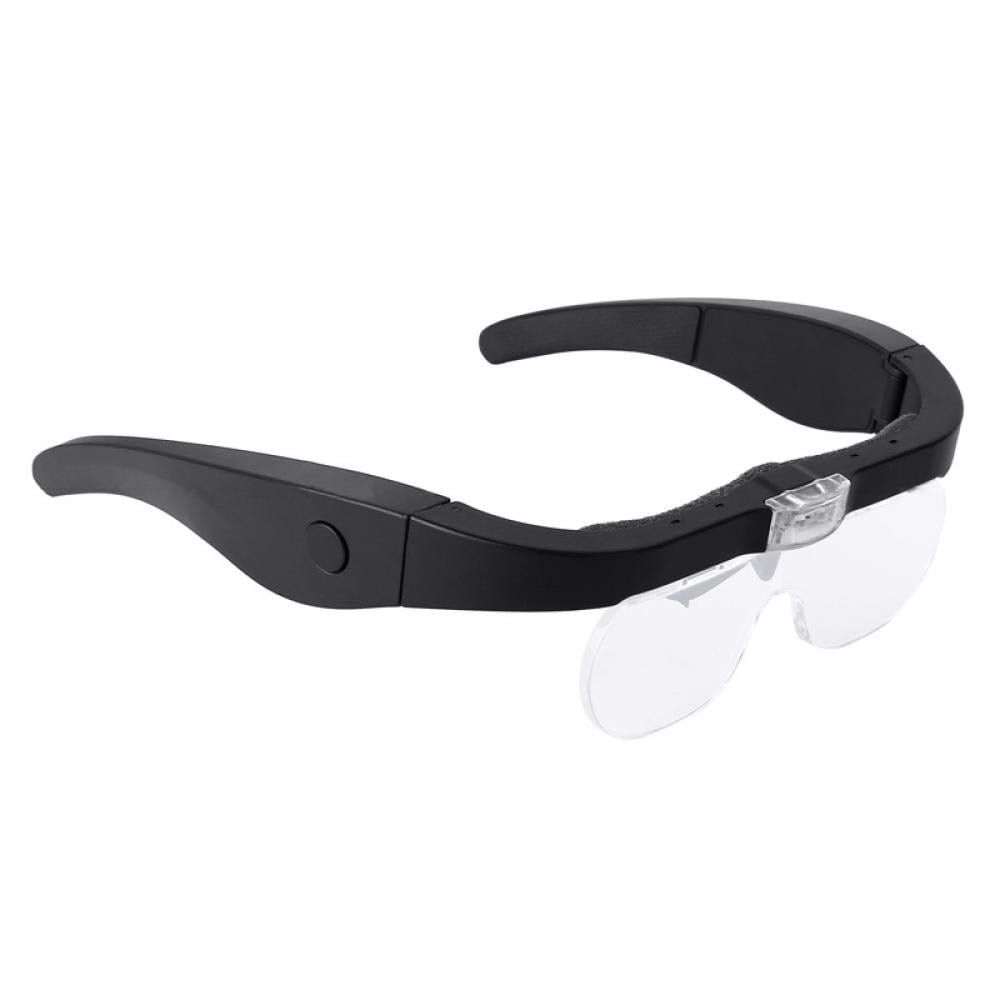 Head Magnifier Glasses With 2 Led Lights Usb Charging Magnifying Eyeglasses 