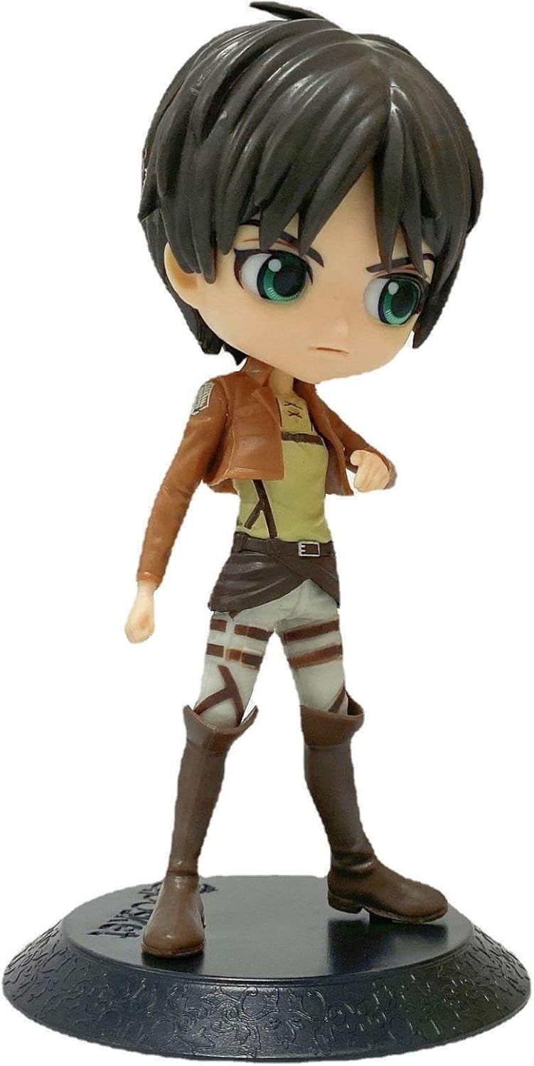 Newly Levi Ackerman Figure Mikasa Ackerman Figure Standing Q Version Big Head Anime Figures 14cm/5.5inch PVC Model Collectible for Anime Fans Gift (b)