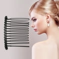 thumbnail image 3 of Unique Bargains 12 Pcs No Slip Hair Side Combs Accessories Metal 2" Black, 3 of 6