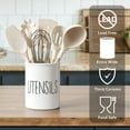 thumbnail image 7 of Barnyard Designs Ceramic Farmhouse Kitchen Utensil Holder for Countertop, Decorative Kitchen Utensil Crock for Counter, Spatula Holder, 7" (White), 7 of 7