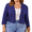 Royal Blue, variant on JuneFish Women's Plus Size Open Front Cropped Bolero Shrug Lightweight 3/4 Sleeve Cardigan Sweater