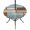 Blue, Brown, variant on Round Outdoor Tablecloth with Umbrella Hole and Zipper, Brown Yellow Vintage Tablecloth with Elastic Waterproof, Retro Farmhouse Elegant Pastoral Patio Table Covers for 36" - 44" Picnic Pool Tables