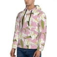 thumbnail image 3 of Naloa Lilies Flowers Men's Casual Hooded Collar Drawstring Hoodies Pullover Sweatshirts Casual Long Sleeve Shirts-Small, 3 of 7