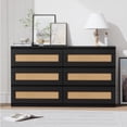 thumbnail image 4 of Eastvita Commode en Rotin à 6 Tiroirs pour Chambre et Garde-Robe - Double Commode en Bois, 4 of 8