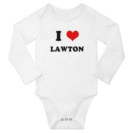 

I Heart Lawton Love Baby Long Rompers Bodysuit (White 6-12 Months)