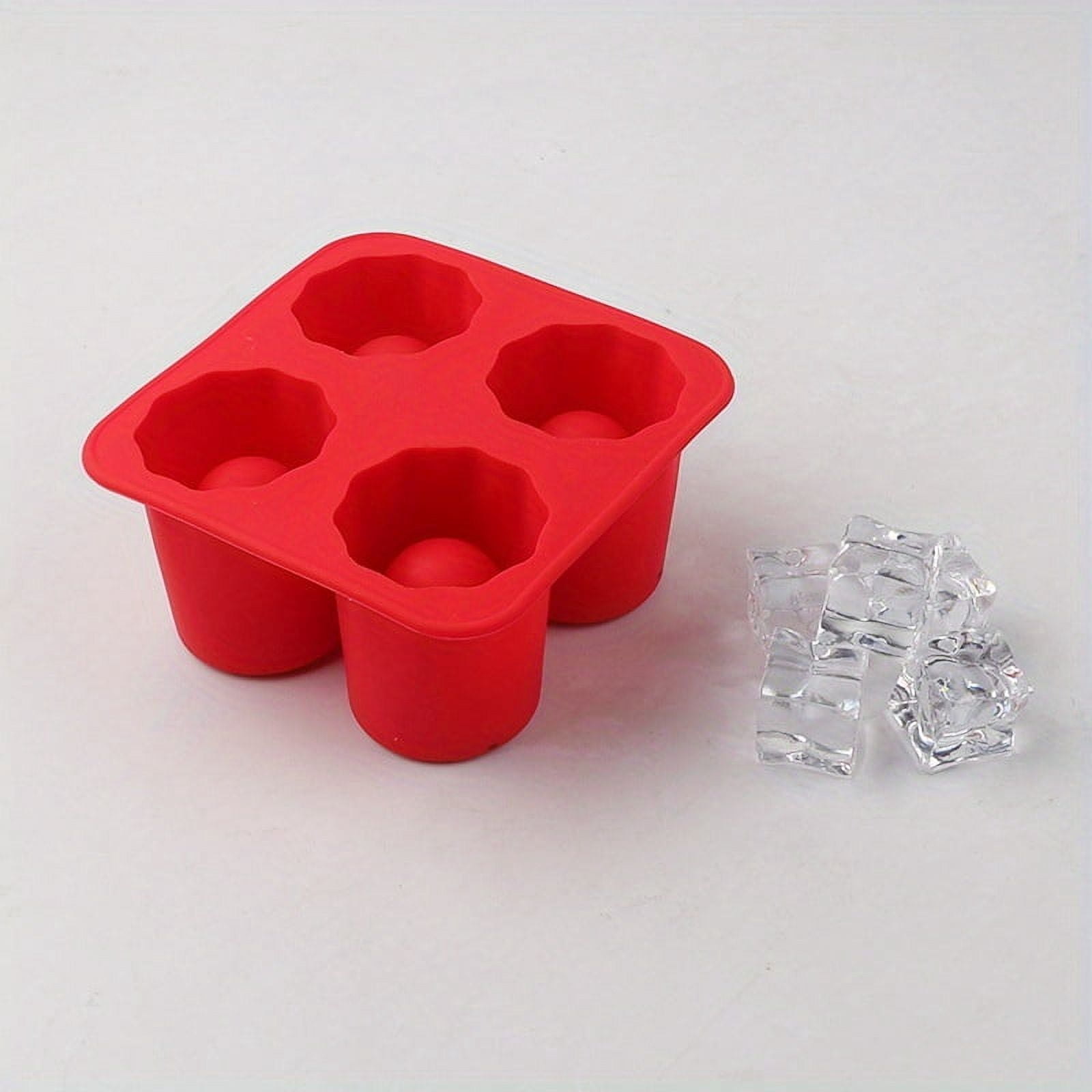4 Cup Shape Silicone Ice Cube Mold Shot Glass Ice Mould Ice Cube Tray Summer Bar Party Beer Ice Cocktail Cold Drinking Tools