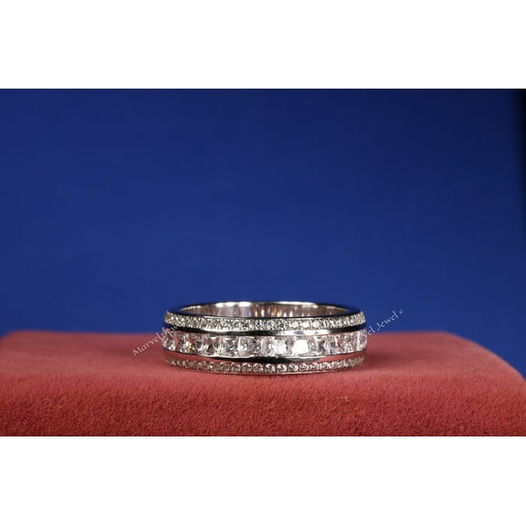 Men's Engagement Diamond Ring 2.5 Carat Princess Cut Diamond 14K White Gold Over Promise Ring