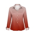 thumbnail image 5 of TaTaai Womens Ombre Gradient Satin Shirt Long Sleeve Button Down Collar Blouse Silky Open Front Loose Fit Evening Top Gift, 5 of 5