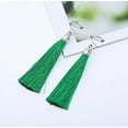 thumbnail image 6 of Clip on silver top 4 1/2" Xlong thread earrings in a variety of bright colors, 6 of 13