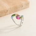 thumbnail image 4 of Multi Stone Ring in Solid 925 Sterling Silver, Family Birthstone Ring, 4 of 6