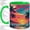 Green, variant on Tropical Sunset Accent Mug, 11oz Ceramic Coffee Cup for Beach Lovers