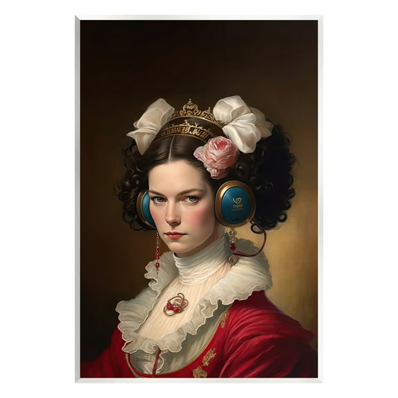 Stupell Industries Classic Girl Wearing Headphones Beauty & Fashion Painting Unframed Art Print Wall Art, 10 x 15