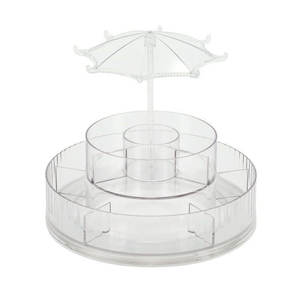 Rotating Makeup Organizer 360° Rotatable Cosmetic Display Case Lipsticks Nail Polish Skincare Clear