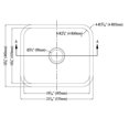 thumbnail image 2 of Dawn Kitchen & Bath DSU1916 19,13 Po. L Sous-Montée Simple Bol - Calibre 16, 2 of 5