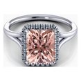thumbnail image 3 of 2.00 carat Emerald Cut Morganite and Diamond Halo Bridal Set in 10k White Gold, 3 of 3