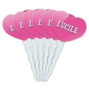 Lucile Heart Love Cupcake Picks Toppers - Set of 6