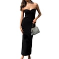 thumbnail image 3 of Txlixc Vestido de mujer de corte cruzado de color sólido Txlixc moda, 3 of 7
