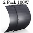 thumbnail image 1 of ALLPOWERS 2 Pack 100 Watt Solar Panel, Flexible, Monocrystalline, IP68 Waterproof, with MC-4 Port, Portable Solar Panel Charger for Camping, RV, Boat, Motorhomes, Home Backup, Generator, Power Station, 1 of 8