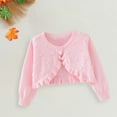 thumbnail image 2 of Coerni Cardigan for Girls Preppy Clothes School Uniform Kids Button Closure Coats Knit Sweater Bolero Cover Up Dressy Outwear, 2 of 4