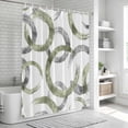 thumbnail image 5 of Polyester Fabric Sage Green Grey Shower Curtain, Geometric Circle Modern Abstract Simple Art Waterproof Bathtub Curtain Bathroom Decor Set with Hooks 72 x 72 Inches, 5 of 6