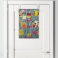 thumbnail image 2 of Flower Hanging Pocket Organizer, Retro Repetitive Pattern with Pink and Yellow Tone Roses on Striped Backdrop, Printed Polyester Storage Bag with Pockets, 14" x 20", Multicolor, 2 of 2