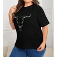 thumbnail image 5 of DEXIO Plus Size Western Shirt for Women Cow Skull Shirt Boho Cowgirl T-Shirt Rodeo Graphic Tee Vintage Country Music Tops, 5 of 8