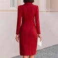 thumbnail image 4 of Sheghy Women Fall Collared Long Sleeve Knee Length Dress Single Button Waist, 4 of 5