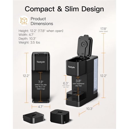 Single Serve Hot & Iced Coffee Maker - Black (2.0 Version)