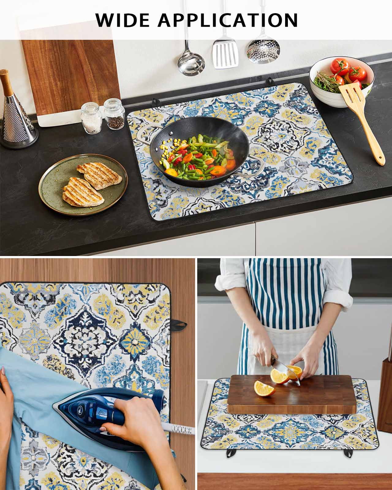 nqOlkjepod Large Induction Cooktop Protector Mat 36"x21", Boho Etnic Stove Top Covers for Electric Stove, Vintage Colorful Country Abstract Geometric Stove Burner Cover Mats, Glass Top Stove Cover