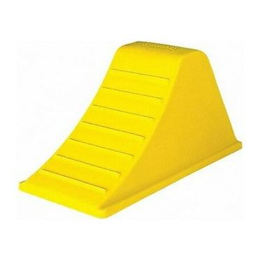 Checkers Wheel Chock,12-1/4 In H,Urethane,Yellow AT3514-AC-Y