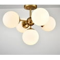 thumbnail image 5 of Claxy 5-Light Brass Semi Flush Mount Light with Sputnik Globe Milk Glass Shade, 5 of 6