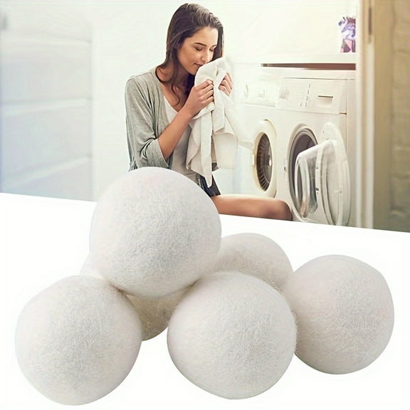 6Pcs/bag 7cm Wool Dryer Ball Reusable Clothes Drying Washing Ball Organic Wool Dryer Ball