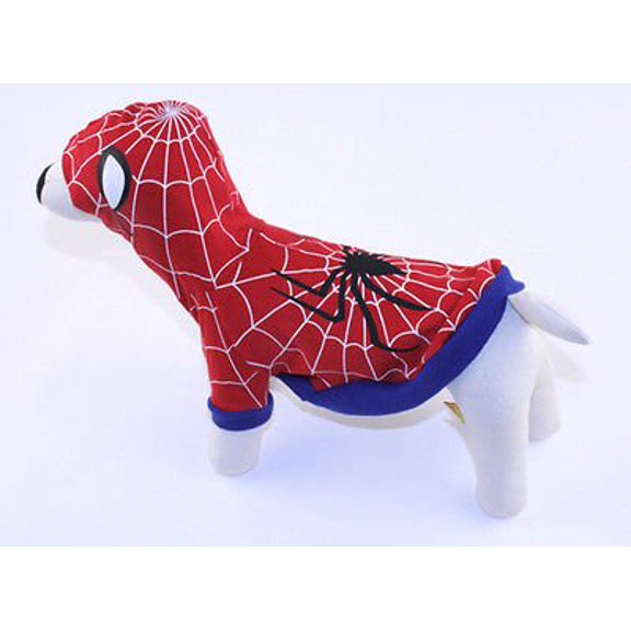 Spider Dog Costumes For Dogs Glow In The Dark Black and White Or Red and Blue (Size 5 Red and Blue)