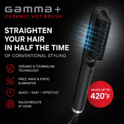 GAMMA+ Ceramic & Tourmaline Hot Brush Hair Straightening Styler with Cool Touch Technology, Anti-Frizz, Fast Styling, Cool Touch Bristles, Auto Shut-Off, Professional Salon Hair Tool