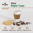 thumbnail image 2 of 16oz Disposable Coffee Cups with Lids and Sleeves &acirc;?? Set of 100 Disposable Cups for Hot and Cold Drinks &acirc;?? White Paper Cups with Lids and Covers, 2 of 7