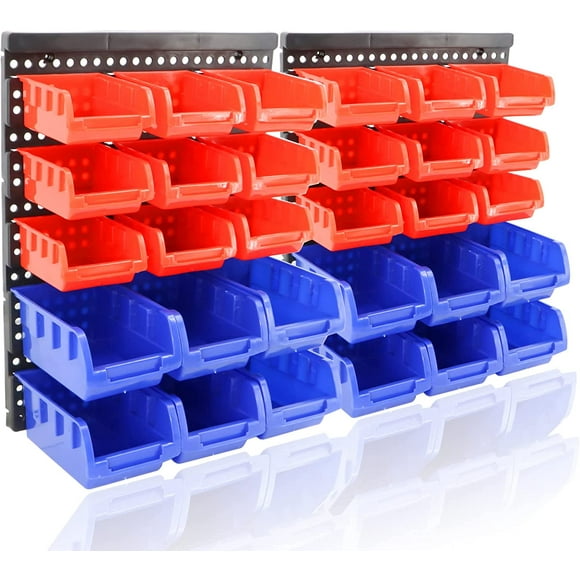 Wall Mounted Storage Bins 30 Pieces kshop Storage Bins Rack Garage Bolt Bins Organizer Hardware Bins Storage Bins for Nails and Screws Beads, Buttons and r Small Parts - -