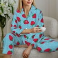 thumbnail image 6 of Sikiie Strawberries Women's Long-Sleeve Shirt and Full-Length Bottom Pajama Set (s-xxl)-Medium, 6 of 7