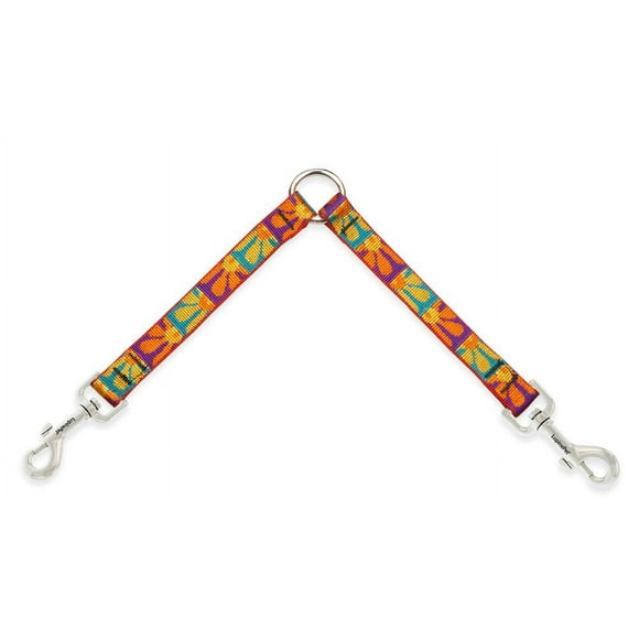 Coupler for Walking Two Medium or Larger Dogs Together, 3/4" Wide Crazy Daisy Design by Lupine, 24" Long