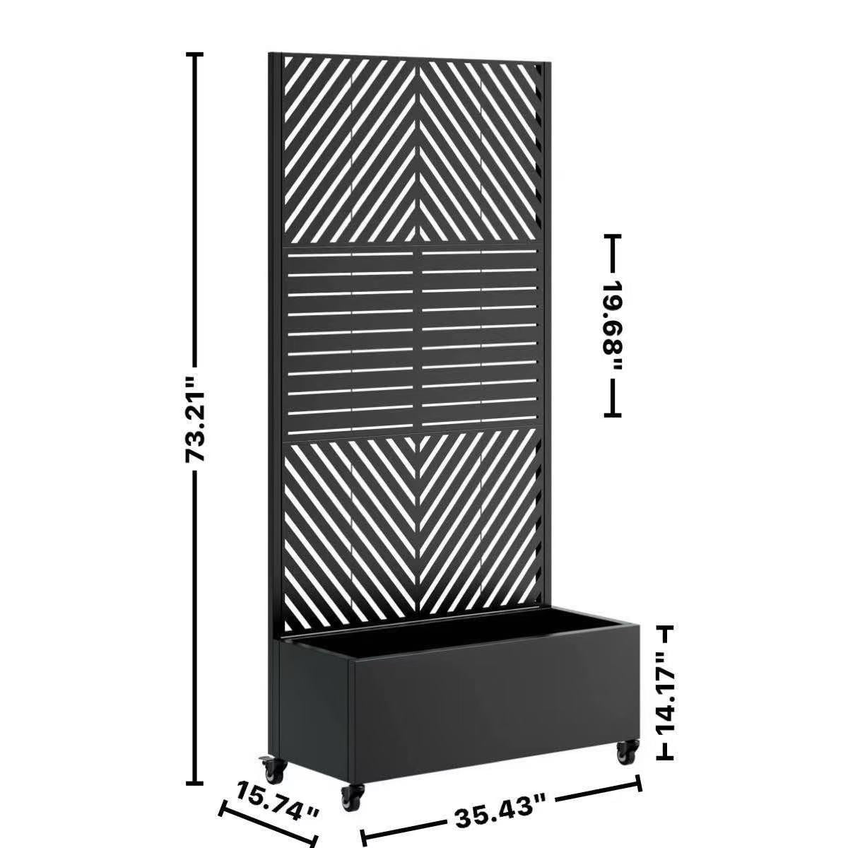 AsterOutdoor Planter Box with Trellis, Metal Raised Garden Bed, 4 Wheels for Climbing Plants, Vegetables & Vines