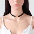thumbnail image 3 of SmartBy Women Vintage Punk Faux Suede Multilayer Polished Clavicle Choker Necklace Pendant for Party, 3 of 8