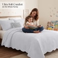 thumbnail image 4 of IR Imperial Rooms 3 Piece Quilt Set Microfiber Embossed Floral Bedspread Lightweight Bedding King White, 4 of 9