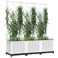 thumbnail image 3 of vidaXL Garden Planter White Polypropylene 47.2 x 15.7 x 53.5 in Planters, 3 of 9