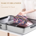thumbnail image 3 of FORMRS Makeup Bag Travel Cosmetic Organizer for Women Fold Flat Zipper Pouch with Handle, Soft Pinks Flowers, 3 of 8